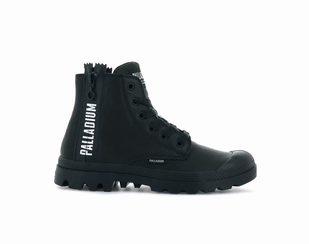 Palladium Pampa Ubn Zips Koža Ženske Čizme Crne ||MG3120568||